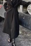 Tunic Minimalist Trench For Women Lapel Long Sleeve Patchwork Double Breasted Casual Slim Windbreaker Female Autumn