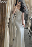 Sexy Sleeveless Midi Strapless Dress Women Elegant French Fashion Evening Party Lady Vestidos Sexy Dresses Female