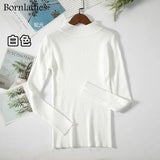 Autumn Winter Basic Turtleneck Knitting Bottoming Warm Sweaters 2021 Women's Pullovers Solid Minimalist Cheap