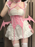 Sweet, Spicy Little Demon Girl Dress Sweet Cosplay Maid Dress Two-Piece Halloween Dress-Outfit
