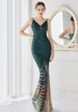 Shining Sequins V Neck Strapless Slim Formal Cocktail Party