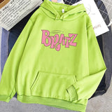 Bratz Letter print hoodie Autumn winter Sweatshirt unisex men and Women's Casual student Fashion Hooded Sweatshirt Long
