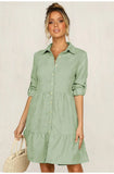Shirt Dress Women 2021 Turn Down Office Long Sleeve Mini Dress Elegant Blue Sexy Party Dresses Vestidos De Mujer