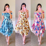 Ebay Dress Word Shoulder Irregular Shoulder Digital Print Long