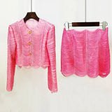 2025 Star Fashion New Suit Short Jacket Half-Swear Set Pink