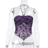 Summer New Sexy Hot Girl Blouse Temperament Slim Hanging Neck Flocking Sling With Chest Vest Girl-Outfit