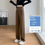 Spring Autumn White Wide Leg Women's Pants Korean Style High Waist Thin Suit Pants Straight Loose Sagging Feeling