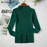 Autumn Winter Basic Turtleneck Knitting Bottoming Warm Sweaters 2021 Women's Pullovers Solid Minimalist Cheap