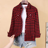 Plaid Shirts Women Tops And Blouses 2021 Brand Casual Long Sleeve Plus Size Blouse Ladies Preppy Style Shirt Blusas