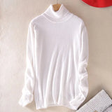 Sweater Women Turtleneck 2021 Winter White Women's Turtleneck Ladies Cashmere Sweater Pullover Female Women