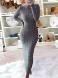 Autumer Winter Knit Sexy Skims Pullover Women Sweater Thick Long Dress Crew Neck Long Sleeve Top Elegant Chic Casual