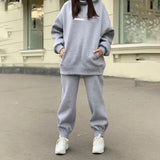 Printed Women's Tracksuit Hoodies Hooded Fleece Oversized Long Sleeve Suit 2 Piece Set Female 2021 Sport Pants Lady