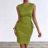 Spring And Summer Temperament To Self-Cultivated Maid Wind Open Fork Sexy Vertegding Dress