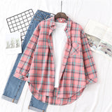 Blouses Shirts Womens Tops And Blouses 2020 Womenswear Long Sleeve Clothing Button Up Down Shirt Plaid Korean Female