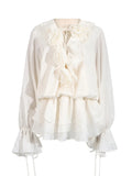 Sweet Dress Women's Spring 2025 New Flowers Spliced High-End Feeling With Lantern Sleeves Short