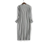Korean Single Breasted Long Sweater Women Summer Long Sleeve Knit Cardigan Pockets Oversize Sueter Mujer