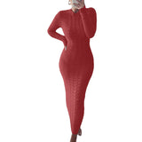 Autumer Winter Knit Sexy Skims Pullover Women Sweater Thick Long Dress Crew Neck Long Sleeve Top Elegant Chic Casual