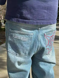 Clothes, Jeans, Y2K Pants, Hip-Hop Letters, Baggy Jeans, Men's Fashion.-Outfit