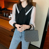 Sleeve Chiffon Blouse Shirt Women Tops Blouse Women Blusas Mujer De Moda 2021 Turn Down Collar Blouse Women Blouses