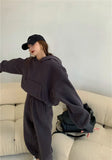 2022 Spring Women Hoodies Sweatshirt Tracksuit Fleece Cotton 2 Pieces Sets Female Pants
