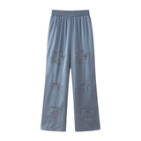 Street Style Beaded Embroidered Shirt With Beaded Embroidered Pants In Spring 2024-Outfit