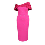 Spring/Summer Sweet Spicy Wind Bow Tectorial Dress Party Wine Stud Bag Butt