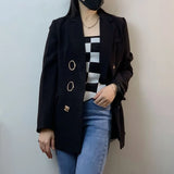 Korean Fashion White Blazer For Women Notched Collar Long Sleeve Solid Minimalist Blazers Female Spring Clothes