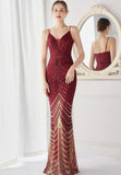 Shining Sequins V Neck Strapless Slim Formal Cocktail Party