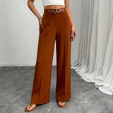 Women's Casual Fashion. Waist Wide Leg Trousers Thin Loose