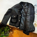 Women Coats Round Neck Full Sleeve Lamb Wool Jackets Single Breasted Slim Fit Thick Coat Open Stitch Elegant Outerwear 2024-Outfit