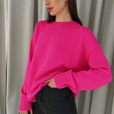 Women Warm O-Neck Pullover Sweater Autumn Casual Basic Knitted Sweater Top Fashion Loose High Street Ladies Sweaters Jumper