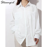 Stripe Shirt Women Blouses Loose Casual Long Shirts Ladies Spring Top Women's Tunic Woman Elegant Oversize Shirts For