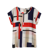 New Large Size Women Pprinting Blouse Fashion Shirt Short-Sleeved Chiffon Summer Style Ladies
