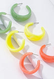 C Shape Acrylic Earrings-Outfit
