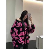 Korean Elegant Women Winter Pullover Sweaters Vintage Sweet Knitted Jumpers Japanese Preppy Style Letter Sueter