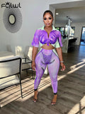 Summer Streetwear 2 Two Piece Sets Outfits Tracksuit Women Short Sleeve Crop Top Skinny Shorts Print 3D Matching Sets