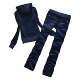 Piece Set Sweatsuit Hoodies Long Sleeve Tops and Pants Fashion Pattern Velvet Women Tracksuit for Sport