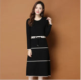 Length Over The Knee With Undergarment Knitted Wool Skirt Autumn And Winter Temperament Close Waist Thin Belt Wool