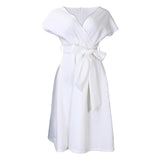 Women's Sexy Deep V-Neck Sexy A-Word African Dress Evening