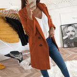 Plus Size Coat Blends Overcoat Autumn Winter Fashion Double Breasted Long Sleeve Casual Oversized Jacket