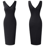 V-Neck Sleeveless High Waist Pencil