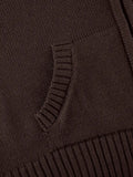 Hooded Crop Knit Cardigan-Outfit
