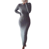 Autumer Winter Knit Sexy Skims Pullover Women Sweater Thick Long Dress Crew Neck Long Sleeve Top Elegant Chic Casual