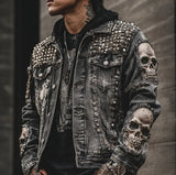 Trend 3D Digital Pattern Printing Fashion High Street Denim Jacket Men And