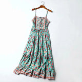 Spaghetti Strap Dress Bohemian New 2023 Sexy Loose Button Elegant Fashion Seaside Vacation Beach Party Dress 703-0-Outfit