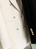 VAREY LIN New Spring Autumn Vintage Women Long Sleeve Solid Blazer Office Ladies Notched Collar Double Breasted