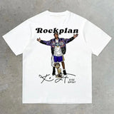 Men's T-Shirt 2024 Basketball Shirt Sports Style Short-Sleeved Cotton Print Loose T-Shirt Street Hip-Hop Blouse Short Sleeves-Outfit