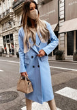 Winter Elegant Turndown Collar Long Blazer with Full