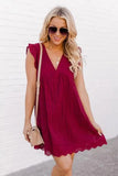 Dress Lace Jacquard Hollow Pocket