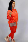 Casual O-Neck Basic Shirt and Pants 2PC